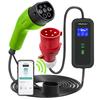 Qoltec Мобильное зарядное устройство для электромобиля EV с регулировкой 2-в-1 Тип2 | 7 кВт | 230 В | Wi-Fi | ЖК-дисплей | Портативное | Настенное зарядное устройство | 5 м