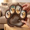 Pet Loss Memory Memorial Wooden Paw?Shaped Picture Frame, Keepsake Photo Frame with Fur Sympathy Gift Storage Compartment, Remembrance Tabletop