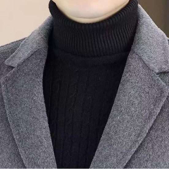 Шерстяной пиджак с лацканами, длинный рукав, однобортный пиджак на двух пуговицах с карманами, однотонный пиджак