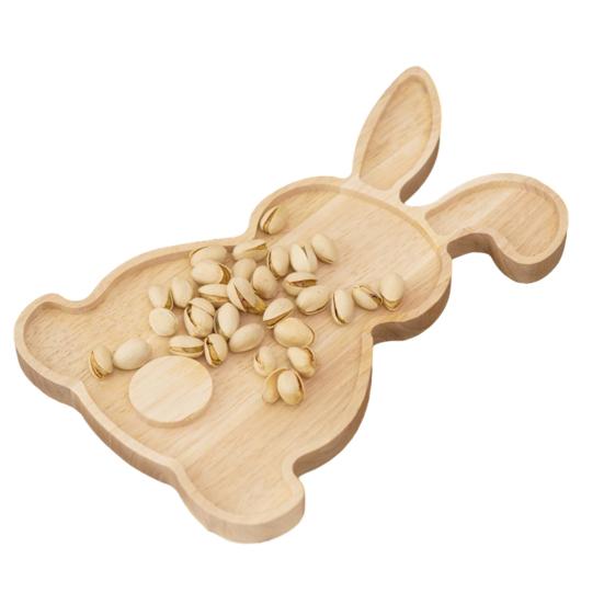 Деревянный поднос для сервировки в виде кролика, животное, тарелки для мясной гастрономии, оригинальное блюдо для закусок для сыра, фруктов, блюдо для еды в форме сердца для вечеринок
