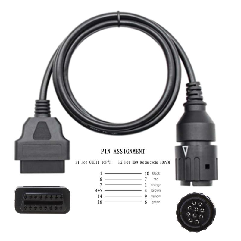 Адаптерный кабель 10-контактный на 16-контактный OBD2 Разъем-адаптер Диагностический кабель Прочный