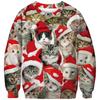 Funny Christmas Sweatshirts Animals Cats Dogs 3D Print Hoodies Women Streetwear Long Sleeve Pullovers Y2k Hoodie Woman Clothing