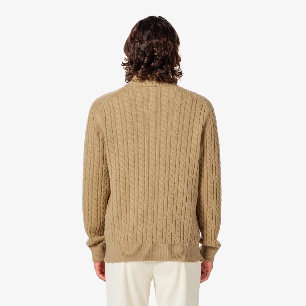 [lacoste] Men's Cable Zip-Up Cardigan AH402E-55N02S