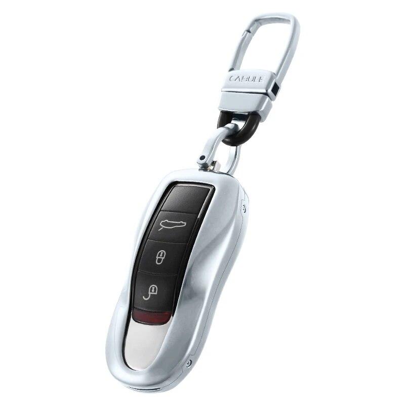Чехол для автомобильных ключей из алюминиевого сплава для Porsche Panamera Cayenne Macan 911 Carrera 718 Boxster, модные аксессуары для автосмарт-ключей