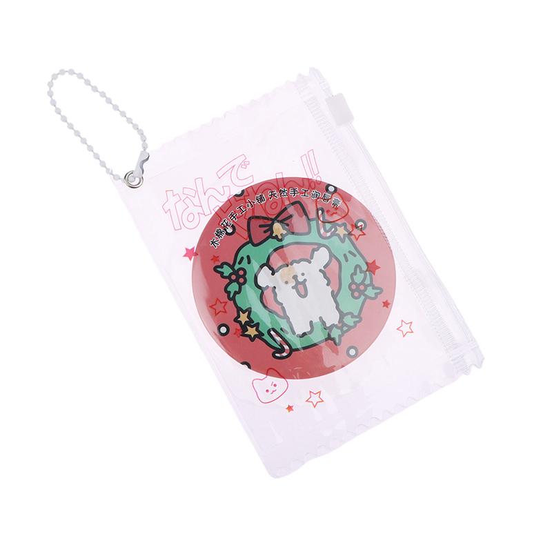 1Pc Cute Transparent Candy Bag Props Badge Storage Display Bag Pendant Protective Shell Card Sleeves Holder Bag