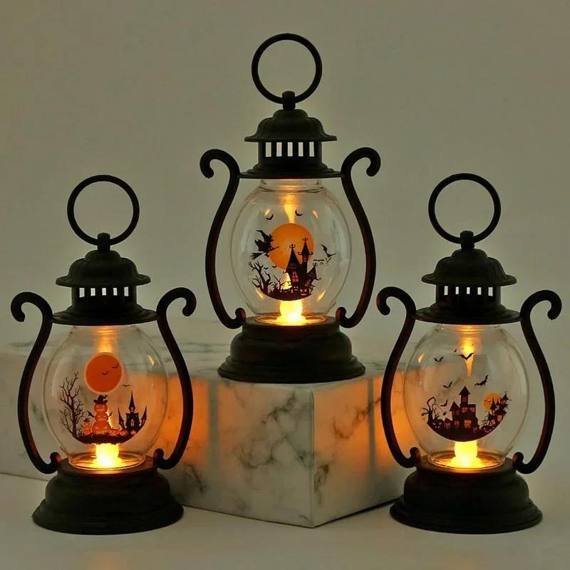 Festival Creative Decor Gifts Retro Kerosene Lamp Halloween Hanging Ornaments Small Oil Lamp Lantern Halloween Crafts Accessory