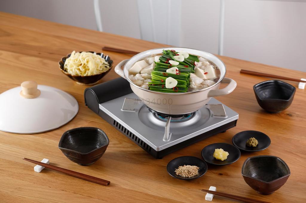 Эмалированная глиняная посуда Fuji с горшком, эмаль, настольная, 20 см, крышка, индукционная, газовая, серо-бежевая, HD-20.GG