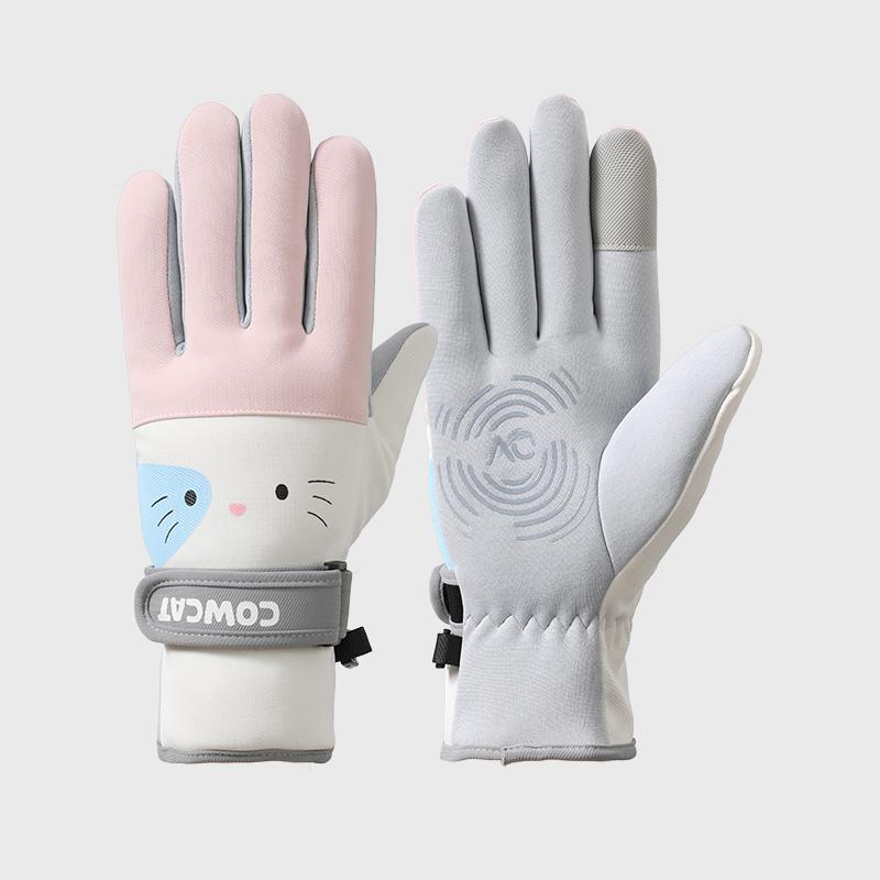 Cute Girls and Boy Teenager Outdoor Thermal Woman Winter Ski Gloves for Woman