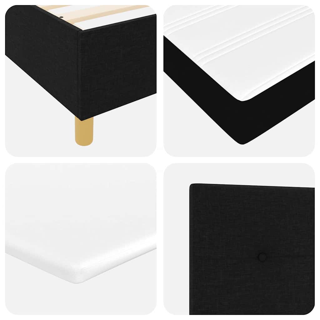 Boxspring Bed with Headboard Black 100 x 200 cm Fabric
