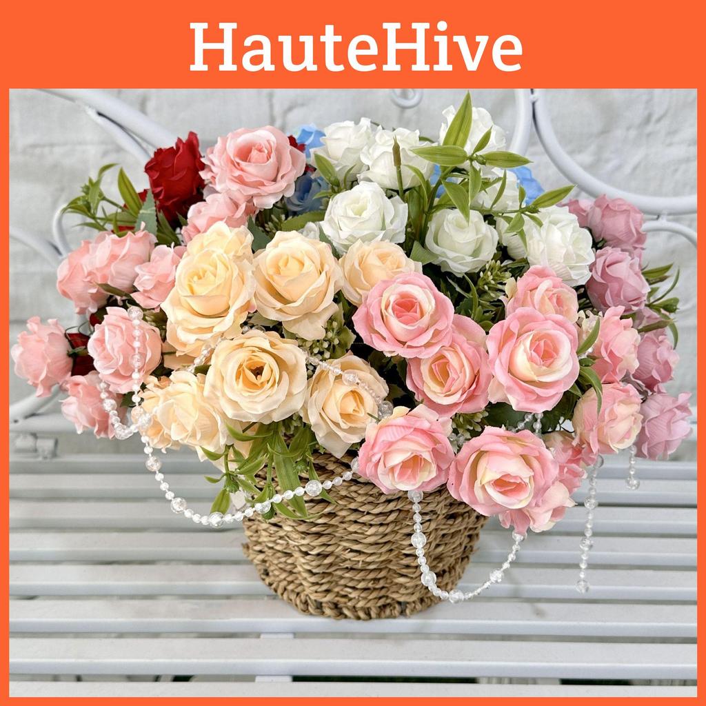 Artificial Flower Rose Wedding Hotel Restaurant Room Decoration Desktop Ornament