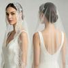 2M Long Bridal Headscarf Lace Edge Muslin Head Covering Elegant Wedding Veil  Cathedral Wedding