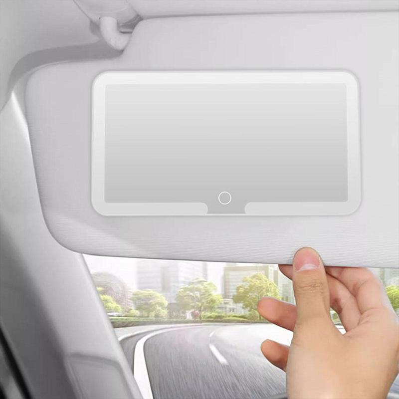 Rechargeable Car Sun Visor Vanity Mirror with Dimmable Light Touchscreen Makeup Mirror for Car Styling