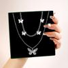 iF ME Vintage Pearl Multilayer Butterfly Necklace Gold Color Pendant Choker Chain Women Jewelry Accessories[No Box]