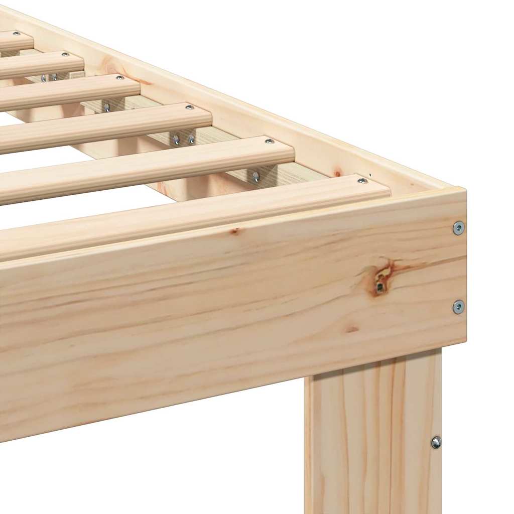Bed Frame with Headboard Brown 140 x 200 cm Solid Pine Wood