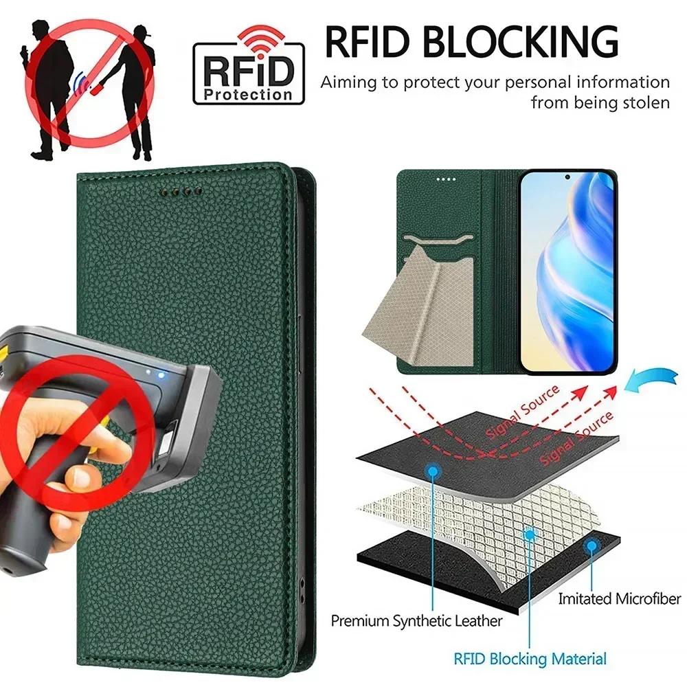 Litchi Pattern Wallet Flip Case For Google Pixel 9 Pro XL 8 8A 7 7A 6 6A 5 5A 4A Phone Back Cover
