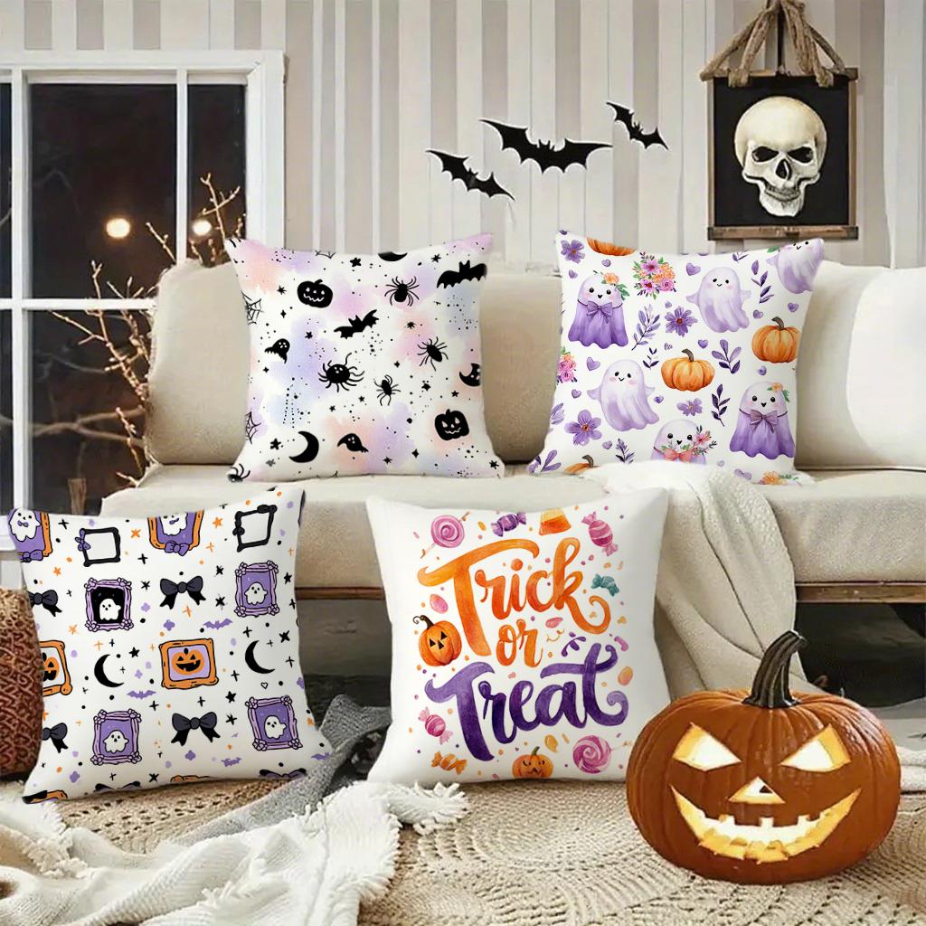 Halloween-Themed Pillowcases With Trickssuitable For Sofa Car Bedroom Decorative Cushion Cover Pillow Cover