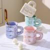 High Value Light Luxury Mug Home Office Cup Best Friend Souvenir Ceramic Pearlescent Cup Student Water Cup