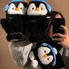 Cute little penguin flip half finger plush gloves female plush thickened warm student writing cold