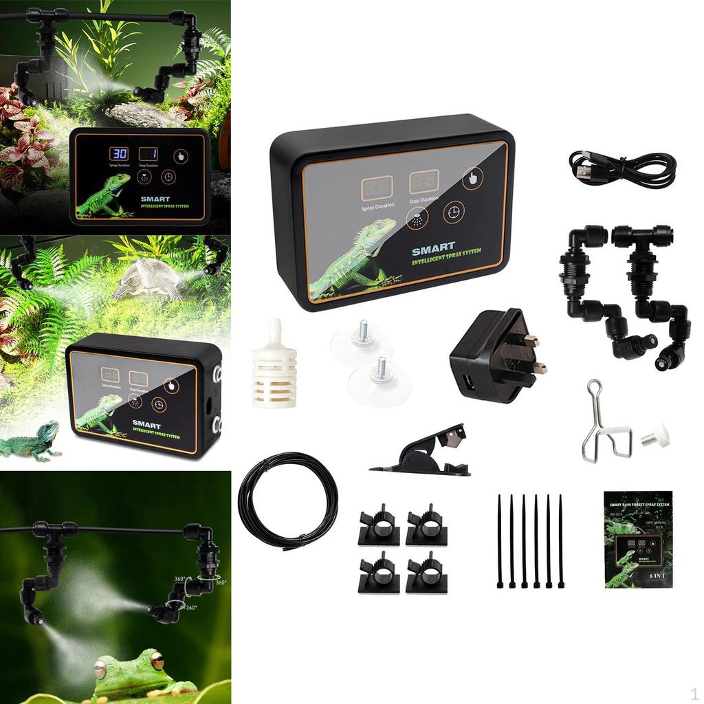 Увлажнитель для рептилий UK Plug Automatic Mister для лягушек Landscaping Greenhouses