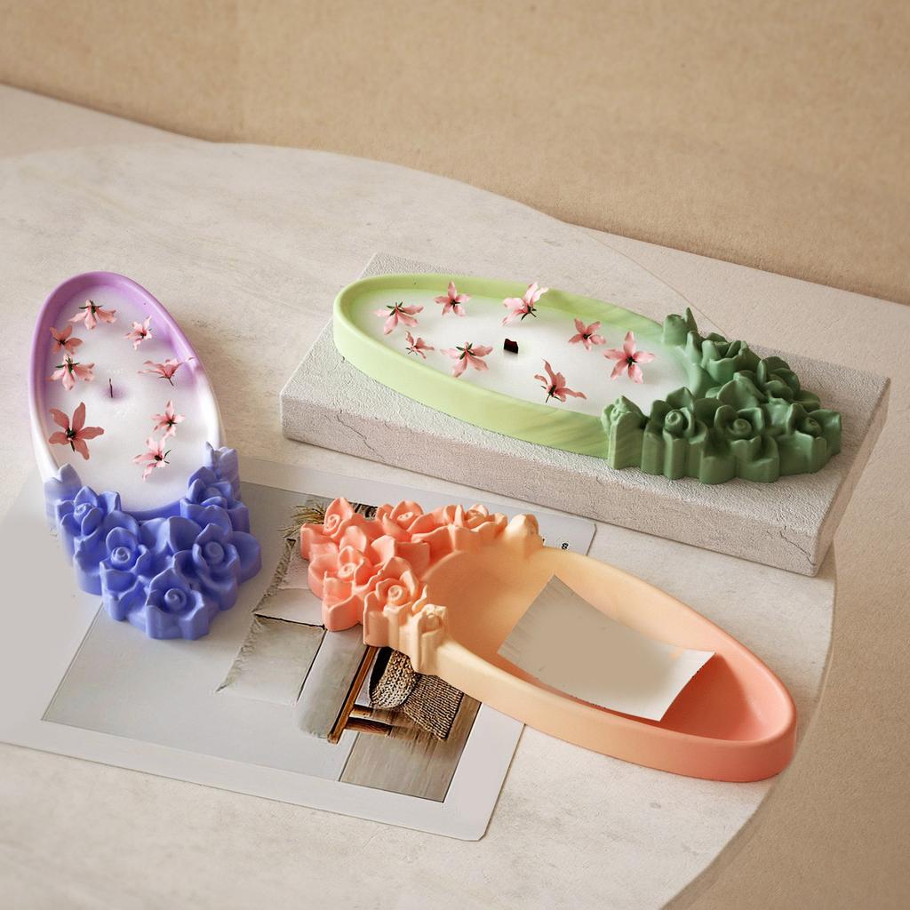 Practical Rose Flexible Silicone Tray With Sturdy Base Great For Dining Table Setting and Event Planners Daily Use