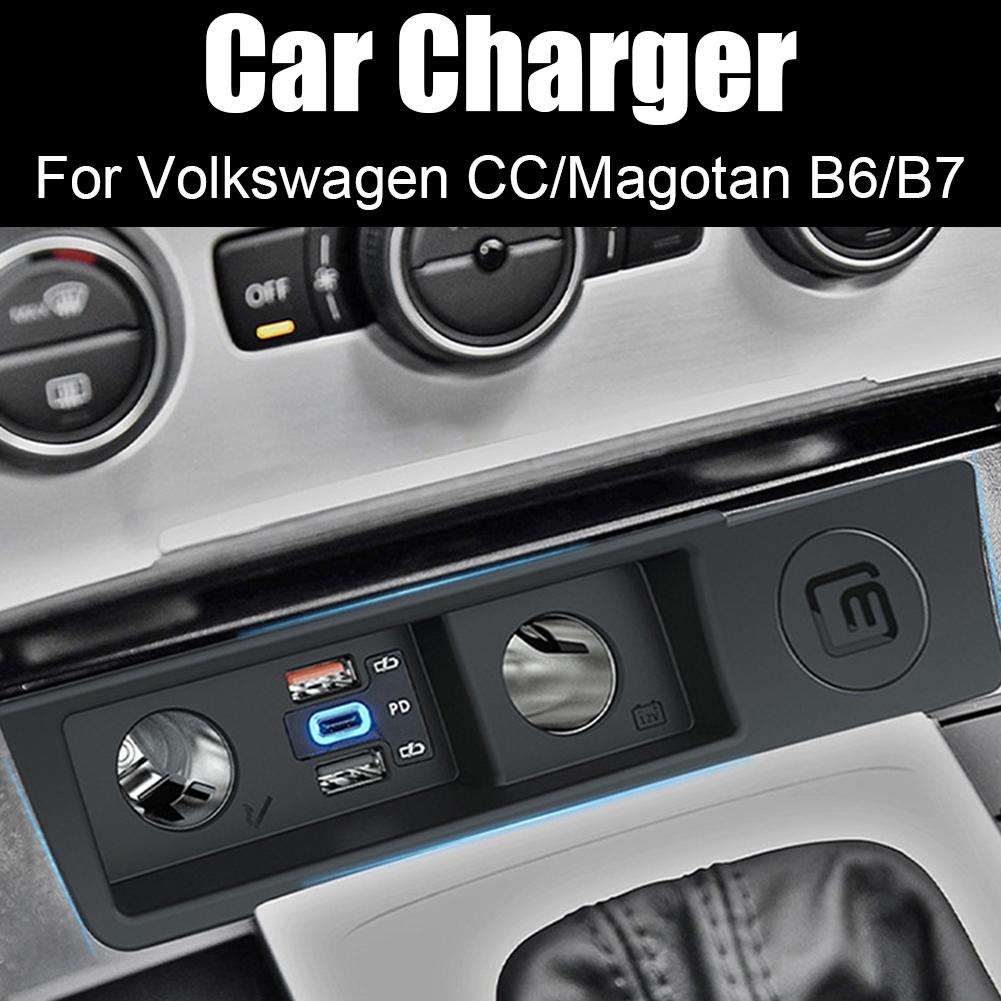 For Volkswagen CC, Magotan B6/B7 Car Charger USB Fast 3.0 Splitter QC Cigarette PD Lighter Charging 3.0 B3Z9