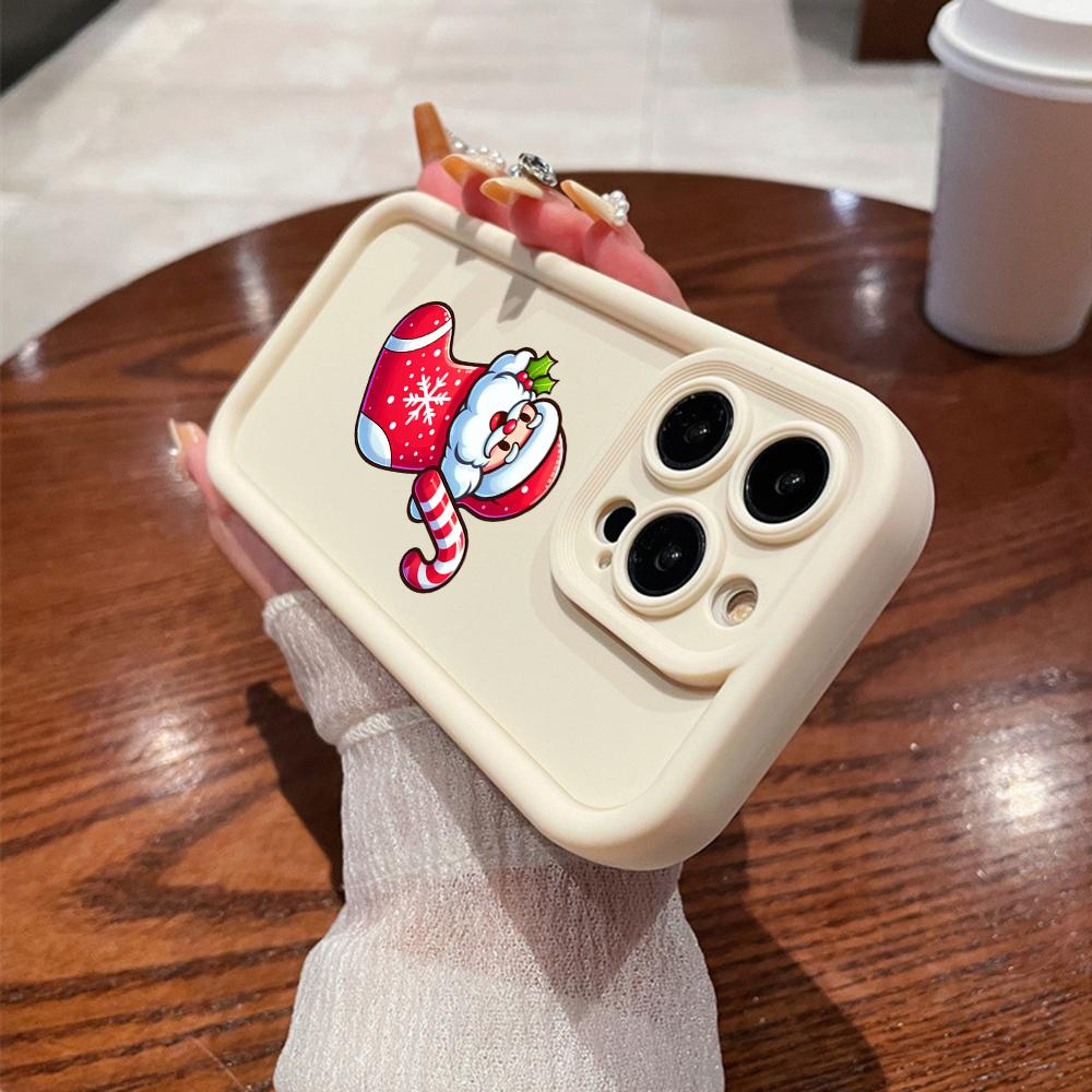 N102 Счастливого Рождества, Нового года, мягкие чехлы для телефонов с ангельскими глазками для iPhone 16, 15, 14, 13, 11, Pro Max, 8, 7, 6s Plus, 12 mini, XR, XS Max, SE, противоударный чехол