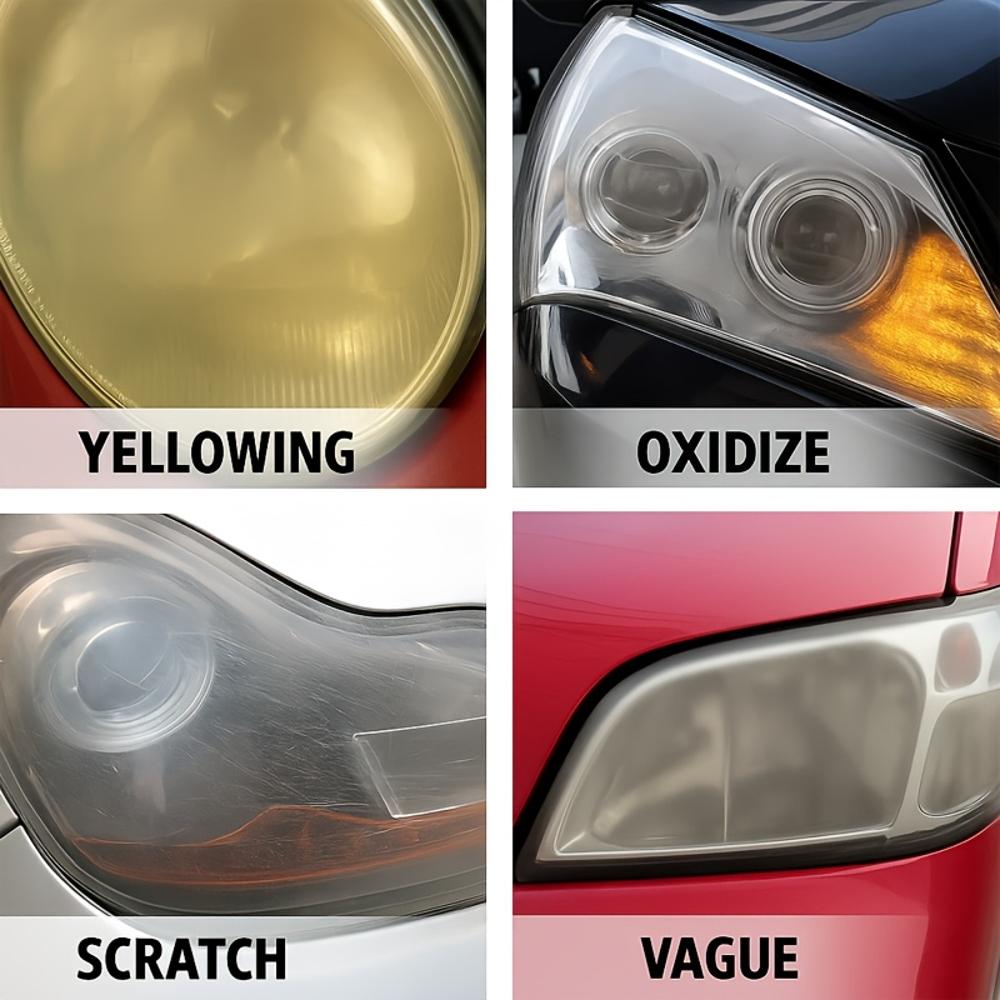 Профессиональный спрей для восстановления фар автомобиля, простой в использовании набор для обслуживания фар, который восстанавливает окисленные, пожелтевшие и помутневшие фары.