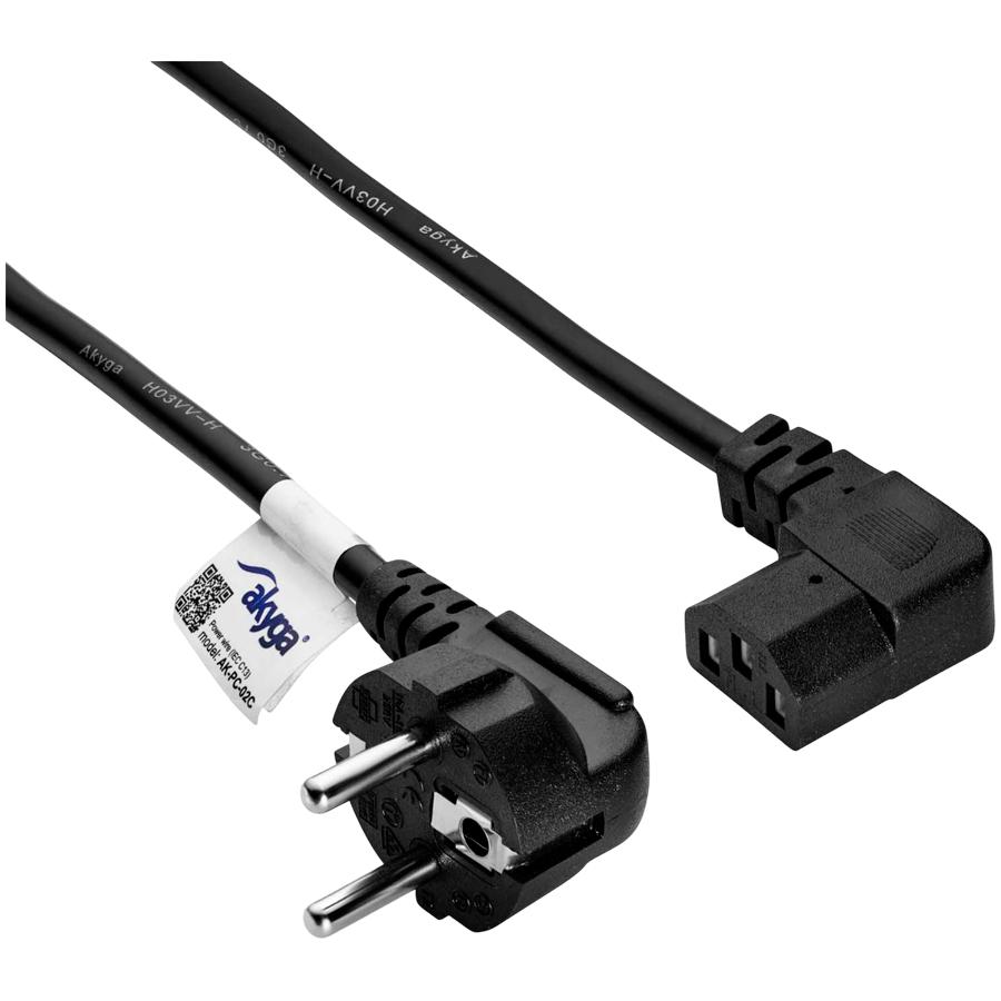 Akyga Kabel Zasilający Kątowy Akyga Ak-Pc-02C Cu 3X0.75Mm² Cee 7/7 / Iec C13 1.5M