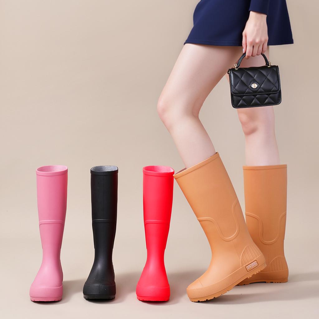 Japan and Korea High Tube Fashion Rain Shoes Women's Adult Water Boots High Tube Waterproof and Non-slip Outer Wear Snow Boots