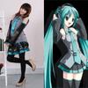 Дышащий костюм для косплея Hatsune Miku Vocaloid с париком, топы, платье и галстук