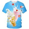 Футболки Summer Interest Ice Cream с графическим принтом для мужчин, повседневные, с 3D-принтом, крутые футболки, хип-хоп, харадзюку, с круглым вырезом, уличные топы