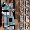 Women Plaid Print Shirt Dress Elegant Casual Long Sleeve Button Loose Dress Women Clothes Autumn New Robe