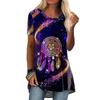 Летний топ с круглым вырезом, 3D этнический стиль, ретро принт, модные повседневные женские футболки с коротким рукавом
