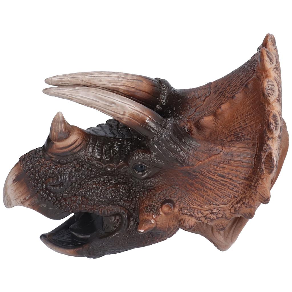 Triceratops Puppet Rubber Nontoxic Durable Hand Painted Appearance Triceratops Hand Puppet
