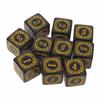 KSTZGTA Unique Acrylic Polyhedral Dice Set of 10, Square Edge, 6-Sided, Smooth Surface, D6, 15mm, Yellow, Role Playing Dice