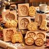 3D Carved Wooden Cookie Mold Baking Tools Baking Molds Embossing Cookie Cutter Mold  Halloween
