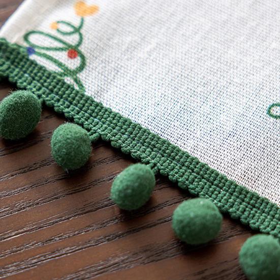 Рождественская скатерть-дорожка Ретро Рождественская елка Скатерть-дорожка Праздничное украшение обеденного стола Ткань для праздничного ужина Вечеринка Семейные посиделки