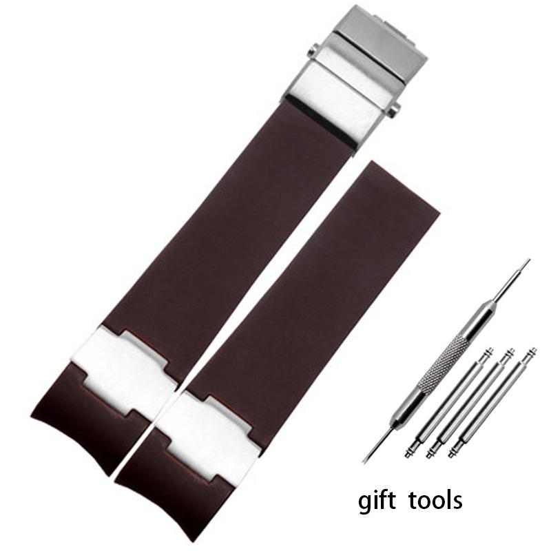 Ремешок для наручных часов из резины силиконовый ремешок для наручных часов с Ulysse Nardin синий черный коричневый 25 * 12 мм мужской инструменты ремешок для часов 22-20 мм