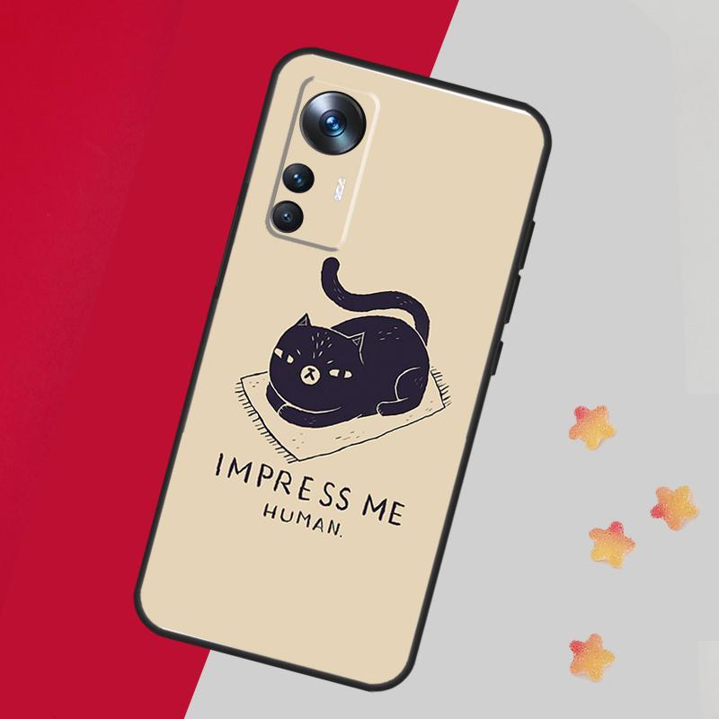 Black Cat Face Kitty Case For Xiaomi 14 13 11T 12T 13T Pro 12 Lite 12X POCO X3 X5 Pro X4 F4 M5 M5s F3 F5 Cover