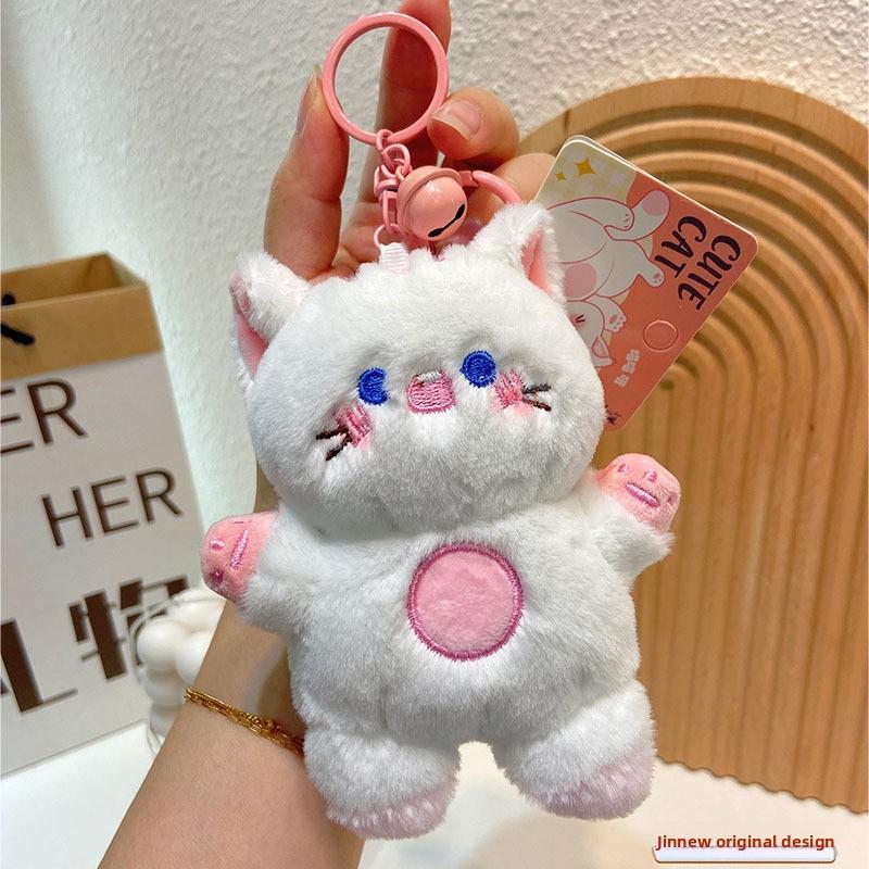 Милый Мяу Джиннов Мяу Брелок для ключей Кошка Плюшевые Шармы При Нажатии Издают Звук