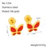 New fashion stainless steel butterfly small stud earrings simple light luxury titanium steel earrings women's stud earrings direct sales