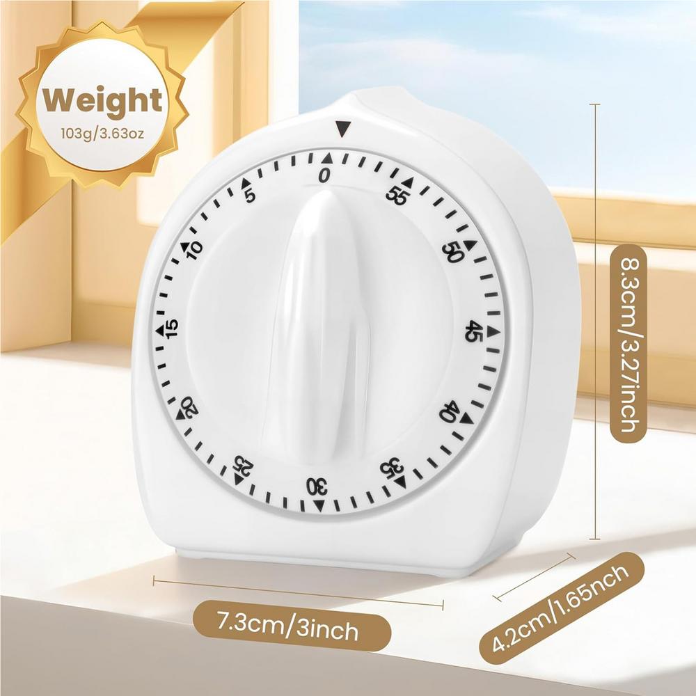 Cooking Timer for Elderly 60-Min Wind Up Kitchen Timer Loud Alarm Visual Baking Timer for Kitchen Home Classroom Time Management3