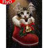5D DIY алмазная живопись Рождественский кот сапоги Алмазная вышивка животное горный хрусталь картина рукоделие подарок ручной работы