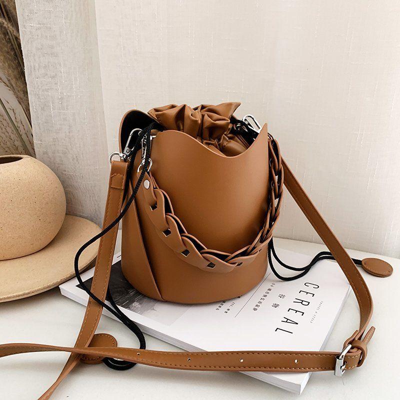 Fashionable Handheld Bucket Bag For Women, Solid Versatile Shoulder Bag, Small And Casual Crossbody Purse