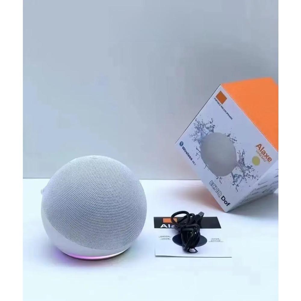 Беспроводная Bluetooth-колонка с объемным звуком 360°, водонепроницаемостью IPX4, RGB-подсветкой, портативным сабвуфером для вечеринок и путешествий.