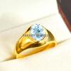 Aquamarine Oval Cut With 925 Sterling Silver Gold Plated Ring For Men's #A753 JL375659095749