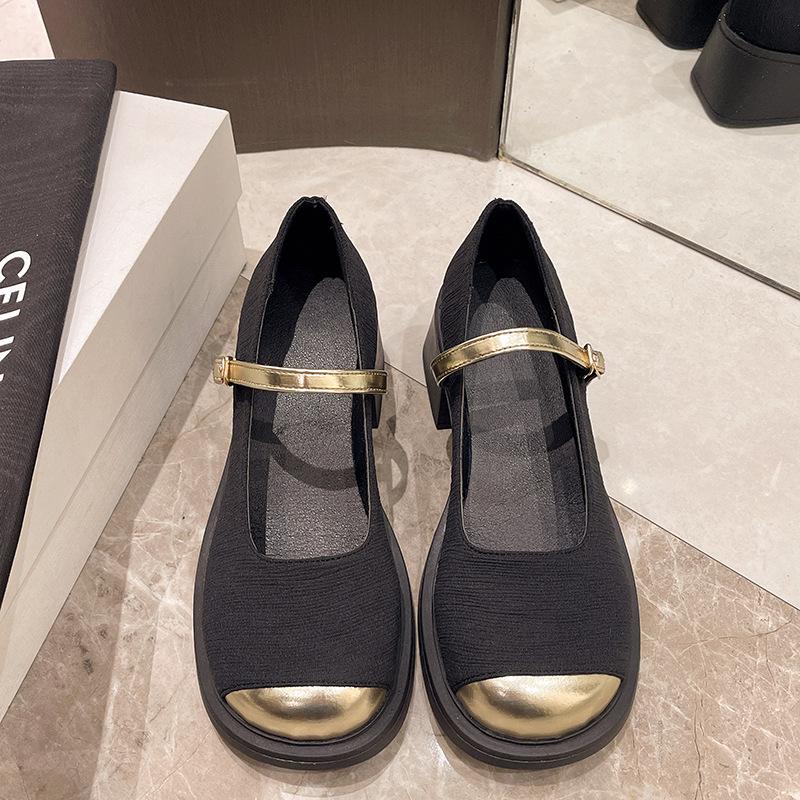 Туфли на высоком каблуке Мэри Джейн весна и лето новая высококлассная одинарная обувь модные маленькие кожаные туфли