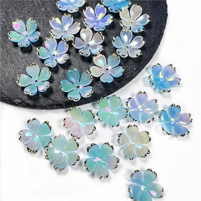 50Pcs New 19MM Acrylic Cherry Blossoms Flower Beads Petals Charm Connectors Diy Earrings Hair Jewelry Making Resin Acessories