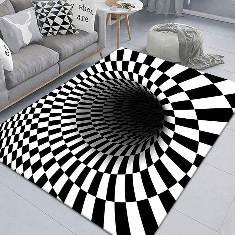 3D Велюровый Коврик для Ног в Виде Клоунской Стопы с Рисунком Вихря - Декоративный Коврик для Прихожей, Легкий в Уходе