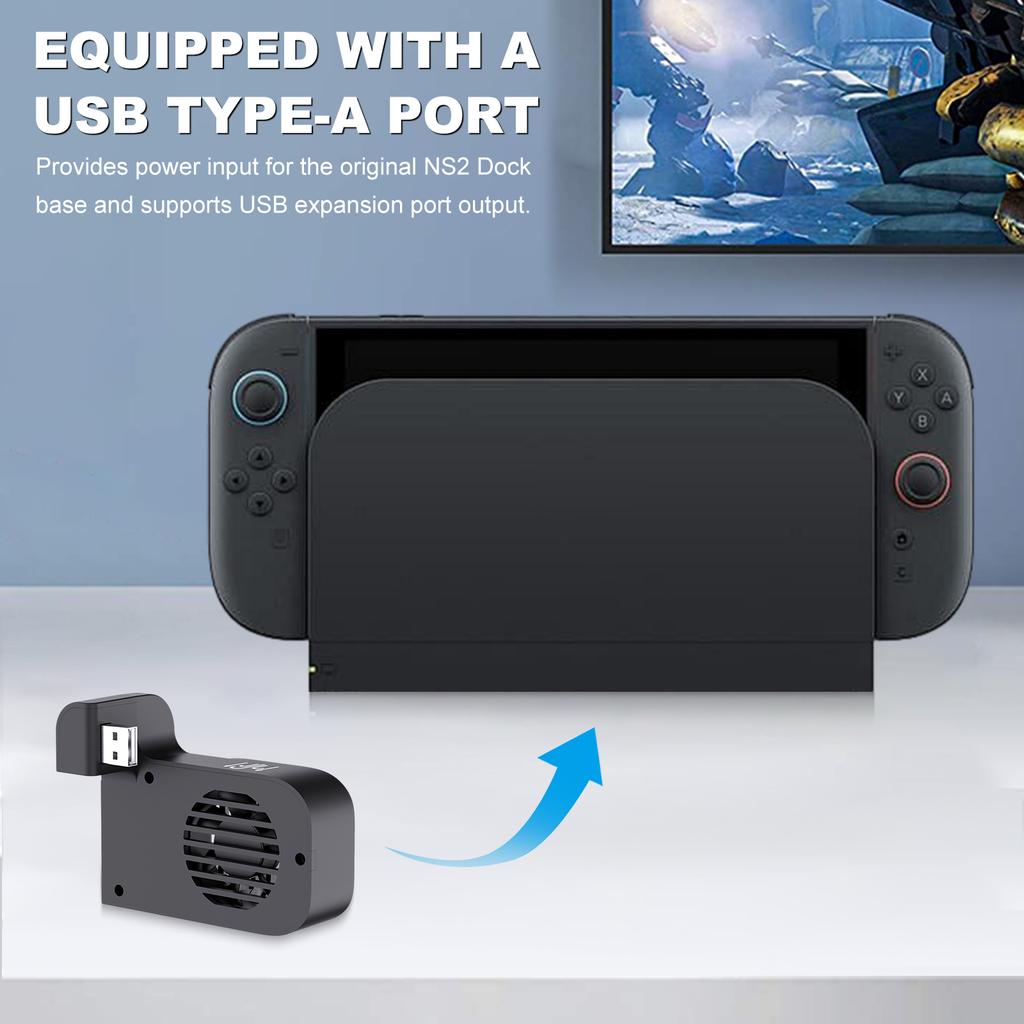 Для Nintendo Switch 2 Аксессуары Охлаждающий вентилятор с 2-ступенчатой регулировкой Охладитель док-станции консоли Радиатор хоста Охлаждающий вентилятор док-станции